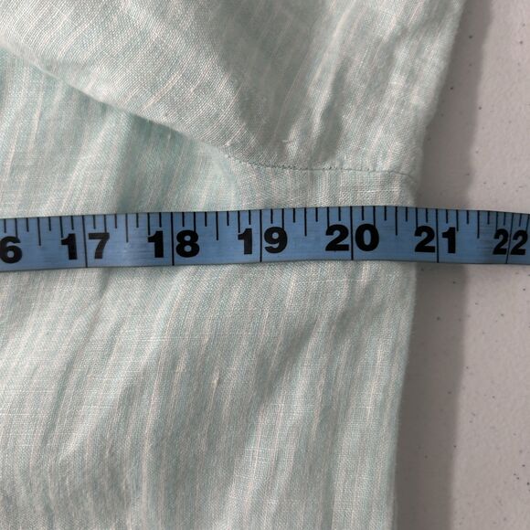 Vineyard Vines Top Women S Mint Stripe Linen Resort Beachy Preppy Nautical - Picture 7 of 10